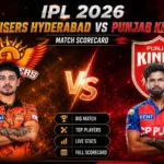 sunrisers hyderabad vs punjab kings match scorecard